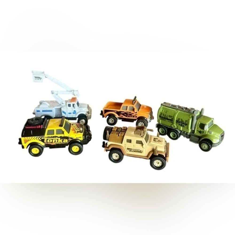 Tonka Truck Diecast Lot of 5 - Lightly Played Utility Jeep Military
